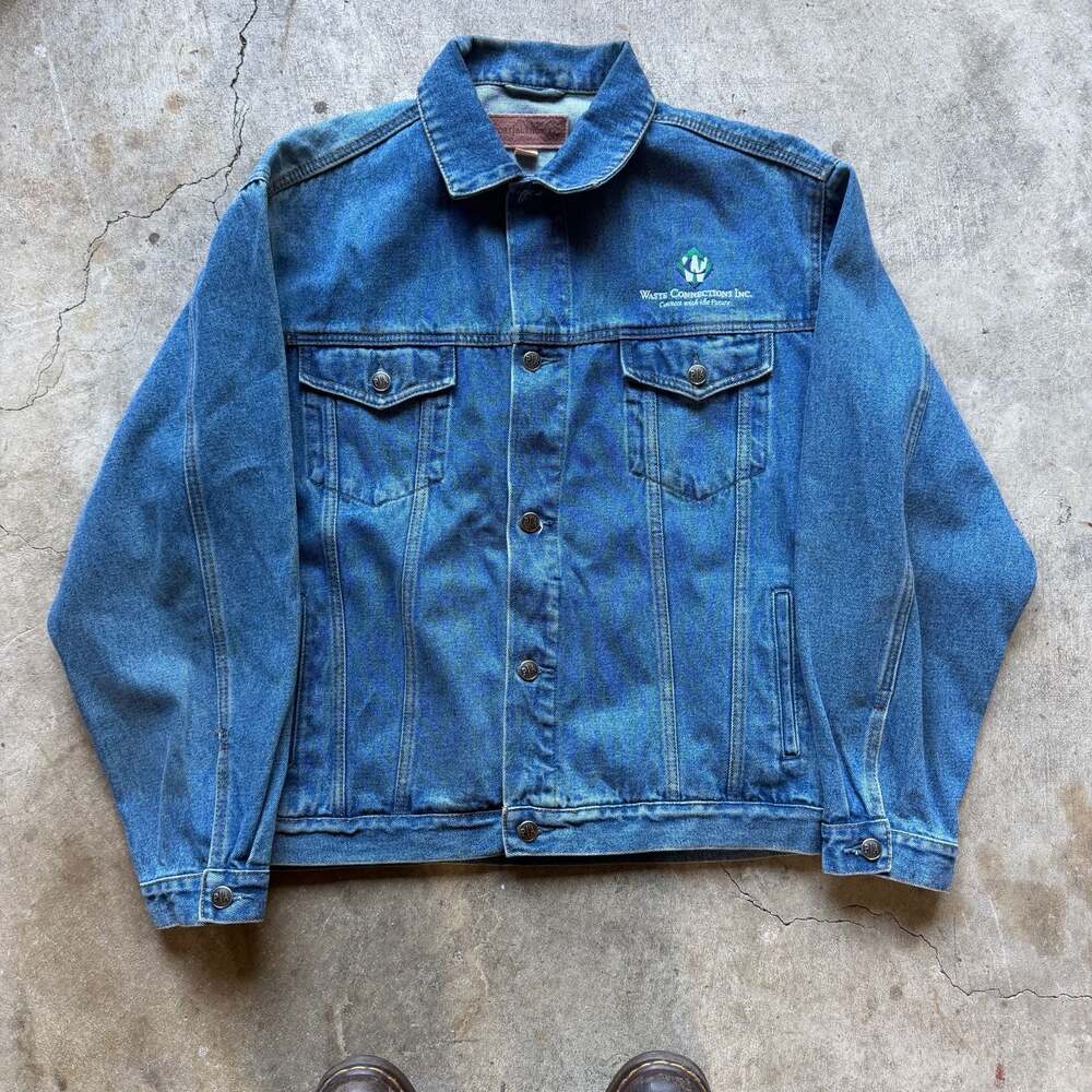 Port Authority Blue Denim Trucker Jacket with Waste Connections Inc. Logo, Size - Picture 7 of 7